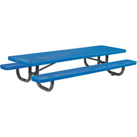 GoVets™ 8' Rectangular Kids Picnic Table Expanded Metal Blue 153KBLKD277