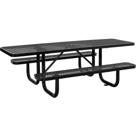 GoVets™ 8' Picnic Table ADA Compliant Expanded Metal Black 289BK695