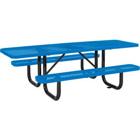 GoVets™ 8' Picnic Table ADA Compliant Expanded Metal Blue 289BL695