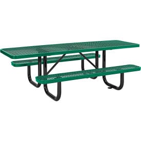 GoVets™ 8' Picnic Table ADA Compliant Expanded Metal Green 289GN695