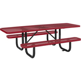 GoVets™ 8' Picnic Table ADA Compliant Expanded Metal Red 289RD695