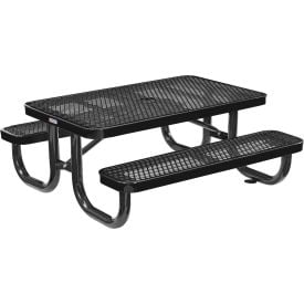 GoVets™ 4' Rectangular Kids Picnic Table Expanded Metal Black 485KBK695