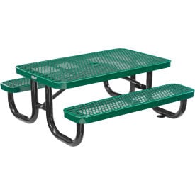 GoVets™ 4' Rectangular Kids Picnic Table Expanded Metal Green 485KGN695