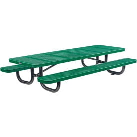 GoVets™ 8' Rectangular Kids Picnic Table Perforated Metal Green 555KGN694