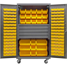 GoVets Configurable Mobile Drawer Cabinet48W x 24D x 85HGray4 Drawers174 Yellow Bins 655MYL708