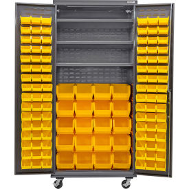 GoVets Configurable Mobile Bin Cabinet Gray 36
