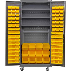 GoVets Configurable Mobile Bin Cabinet Gray 36
