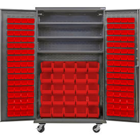 GoVets Configurable Mobile Bin Cabinet Gray 48