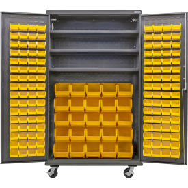 GoVets Configurable Mobile Bin Cabinet Gray 48