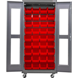 GoVets Clear-View Configurable Mobile Charging Cabinet 36