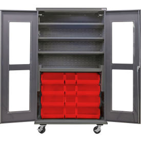 GoVets Clear-View Configurable Mobile Charging Cabinet 48