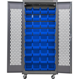 GoVets Configurable Ventilated Mobile Bin Cabinet Gray 36