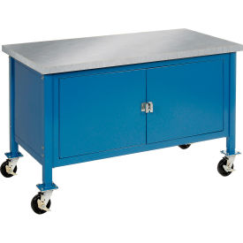 GoVets™ Mobile Cabinet Workbench - Stainless Steel Square Edge 60