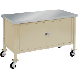 GoVets™ Mobile Cabinet Workbench - Stainless Steel Square Edge 60