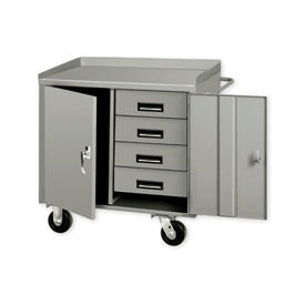 GoVets™ Mobile Service Cabinet Bench W/ 4 Drawers 36