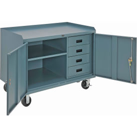GoVets™ Mobile Drawer Workbench Cabinet w/ Steel Square Edge Top 48