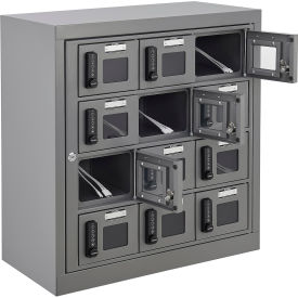 GoVets™ 4-Tier 12 Door Clear View Cell Phone Charging Locker Digital LockAssembled 249413