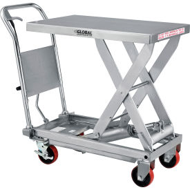 GoVets™ Stainless Steel Mobile Scissor Lift Table 32 x 19 - 1000 Lb. Cap. 011989