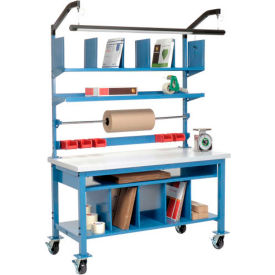 GoVets™ Complete Mobile Packing Workbench Laminate Square Edge 60