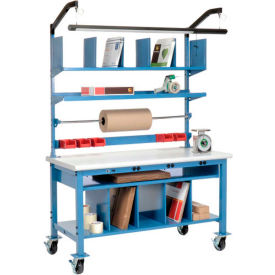 GoVets™ Complete Mobile Packing Workbench W/Power Laminate Safety Edge 72