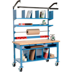 GoVets™ Complete Mobile Packing Workbench W/Power Maple Safety Edge 72