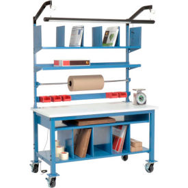 GoVets™ Complete Mobile Packing Workbench ESD Square Edge 72