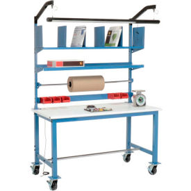 GoVets™ Mobile Packing Workbench W/Riser Kit ESD Safety Edge 60