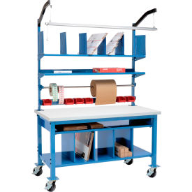 GoVets™ Complete Mobile Packing Workbench Laminate Square Edge 60