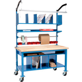 GoVets™ Complete Mobile Packing Workbench Butcher Block Safety Edge 72