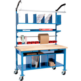 GoVets™ Complete Mobile Packing Workbench W/Power Maple Safety Edge 72