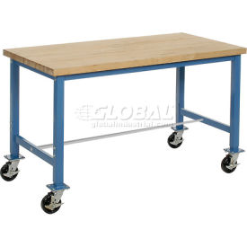 GoVets™ Mobile Packing Workbench Maple Butcher Block Square Edge 72