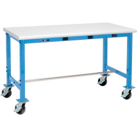 GoVets™ Mobile Packing Workbench W/Power Apron Laminate Safety Edge 60