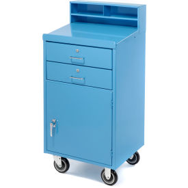 GoVets™ Mobile Cabinet Shop Desk W/ 2 Locking Drawers 23