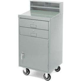 GoVets™ Mobile Cabinet Shop Desk W/ 2 Locking Drawers 23