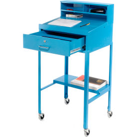 GoVets™ Mobile Shop Desk W/ Pigeonhole Riser Sloped Surface 23
