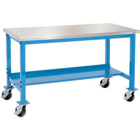 GoVets™ Mobile Lab Workbench w/ Stainless Steel Square Edge Top 60