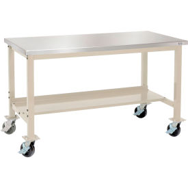 GoVets™ Mobile Lab Workbench w/ Stainless Steel Square Edge Top 60