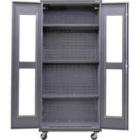 GoVets Clear-View Configurable Mobile Shelf Cabinet 36