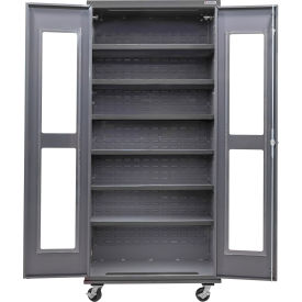 GoVets Clear-View Configurable Mobile Shelf Cabinet 36