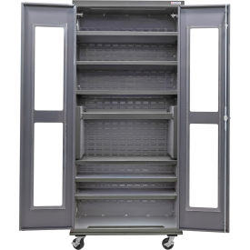 GoVets Clear-View Configurable Mobile Shelf Cabinet 36
