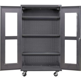 GoVets Clear-View Configurable Mobile Shelf Cabinet 48