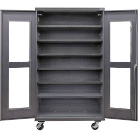GoVets Clear-View Configurable Mobile Shelf Cabinet 48