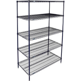 Nexel® 5 Shelf Nexelon® Blue Wire Shelving Unit Starter 42