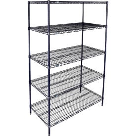 Nexel® 5 Shelf Nexelon® Blue Wire Shelving Unit Starter 36