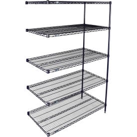 Nexel® 5 Shelf Nexelon® Blue Wire Shelving Unit Add On 36
