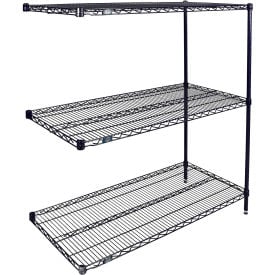 Nexel® 3 Shelf Nexelon® Blue Wire Shelving Unit Add On 60