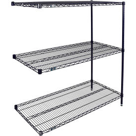 Nexel® 3 Shelf Nexelon® Blue Wire Shelving Unit Add On 42