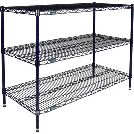 Nexel® 3 Shelf Nexelon® Blue Wire Shelving Unit Starter 36