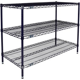 Nexel® 3 Shelf Nexelon® Blue Wire Shelving Unit Starter 60