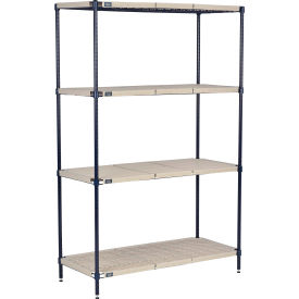 Nexel® Nexelite® 4 Shelf Vented Plastic Mat Shelving Unit Starter 60